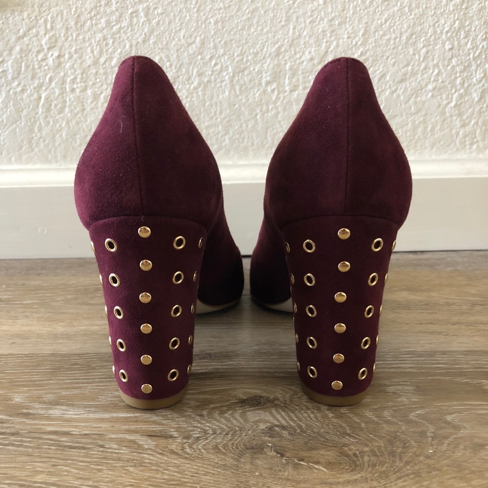 CLEARANCE - Kate Spade Burgundy Grommet Heels 8.5